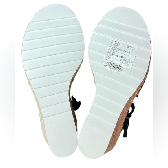 NWT Marc Fisher Karli Navy Blue Canvas Denim Espadrille Wedges 9M, Sandals Strap - Picture 6 of 10